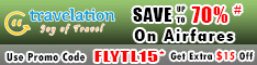 Travelation - Cheap Flights! Save Up To 70% + $15 Off.