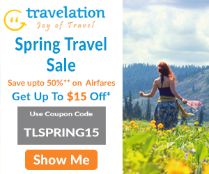 Spectacular Spring Travel Deals. Book now and Get Up To $15 Off* with coupon code TLSPRING15. Hurry! Offer Valid for Limited Period Only.