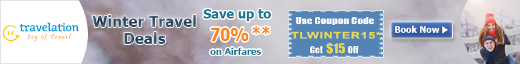 Winter Travel Deals. Book Now and get 70% off also take $15 Off with Coupon Code – TLWINTER15.
