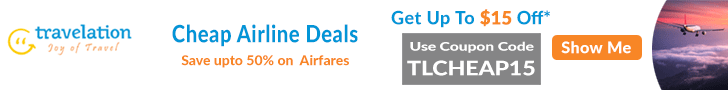 Huge discount on Airline deals! Book Now & Get up to $15 Off*. Use Coupon Code TLCHEAP15.
